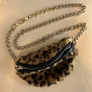 Leopard print cross-body bag